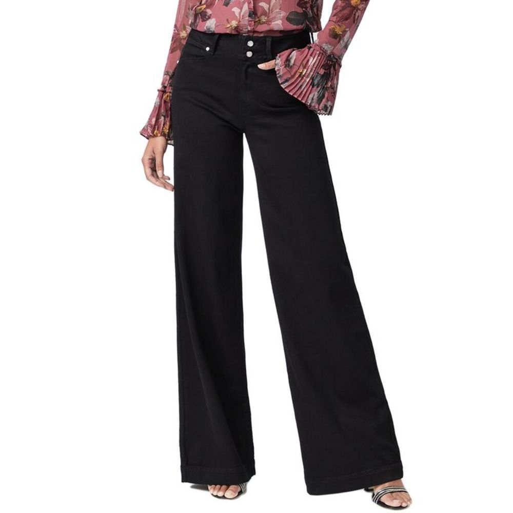 PAIGE Harper Boss Black High Rise Super Wide Leg Jean